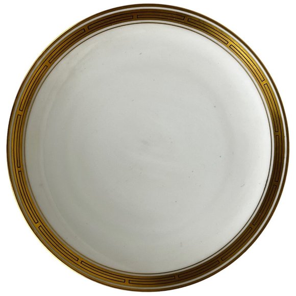 6 Haviland W A Pickard Porcelain Salad Plates Gold Band Black Lines France VTG - Picture 3 of 15
